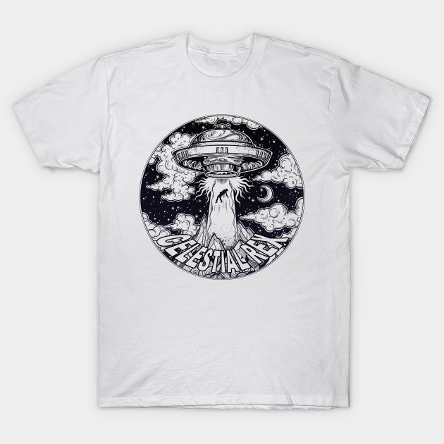 Celestial Rex UFO T-Shirt by radbadchad